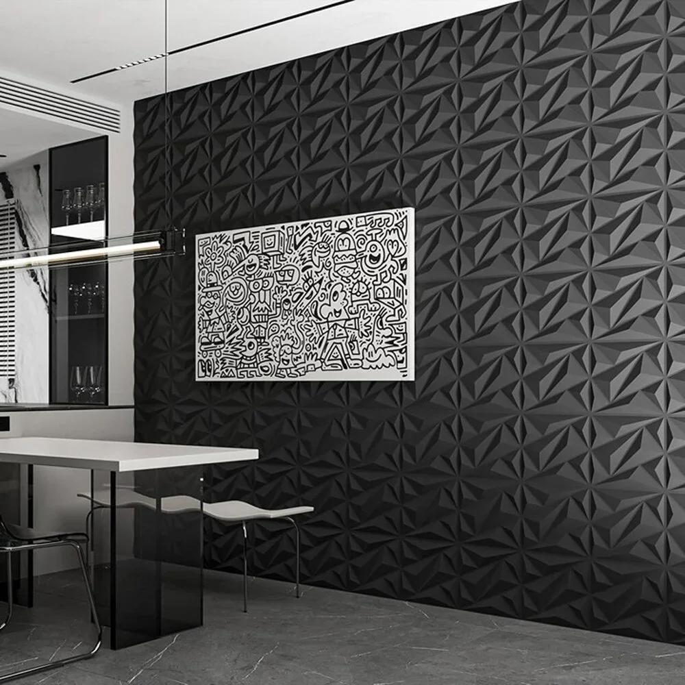 Geometric Black Wall Panels